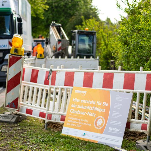 Baustelle der Glasfasereinbringung