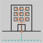 Grafik eines Glasfaseranschlusses "Fibre to the Building"